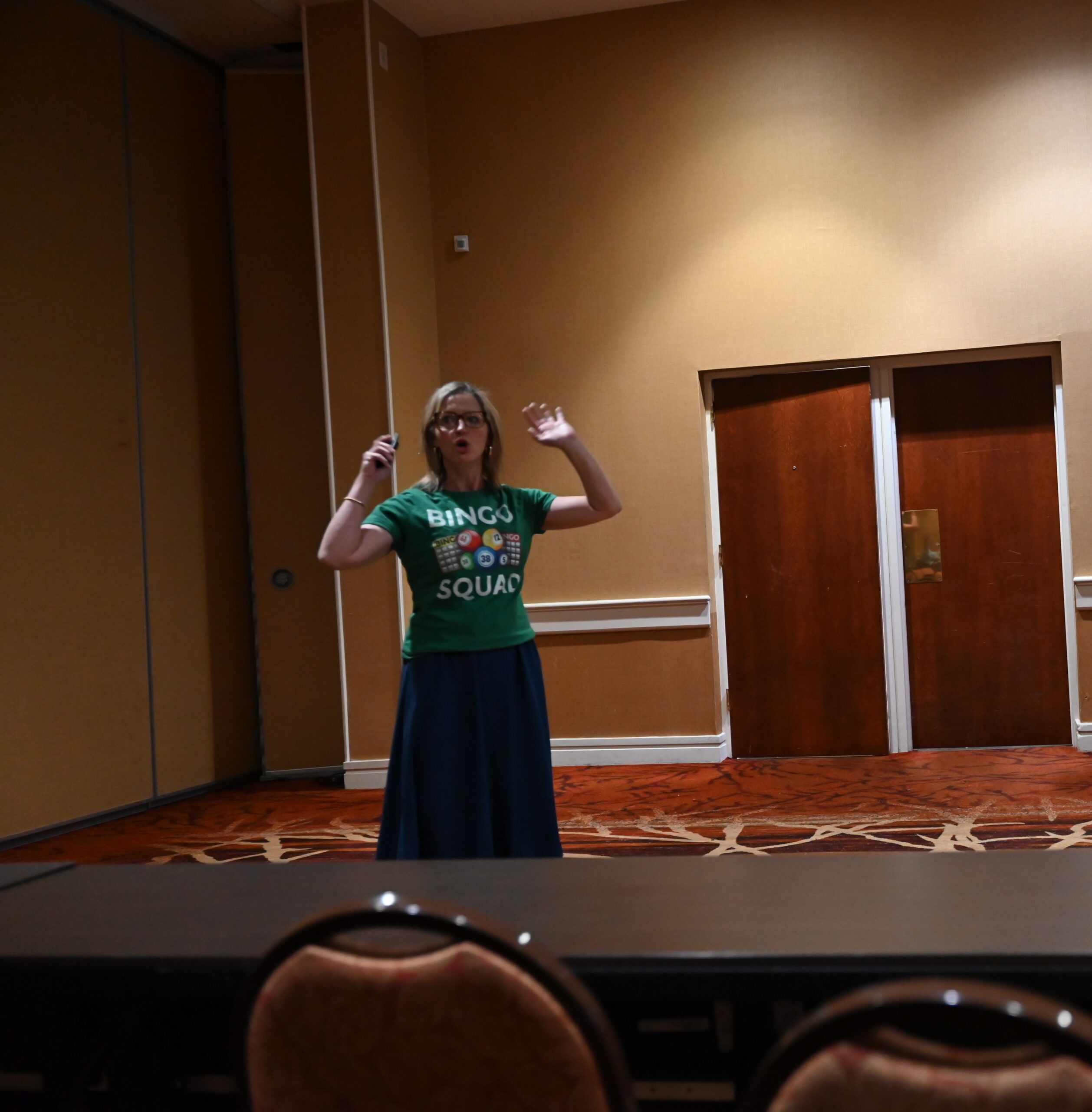 Julie Tennant presenting WC Bingo!